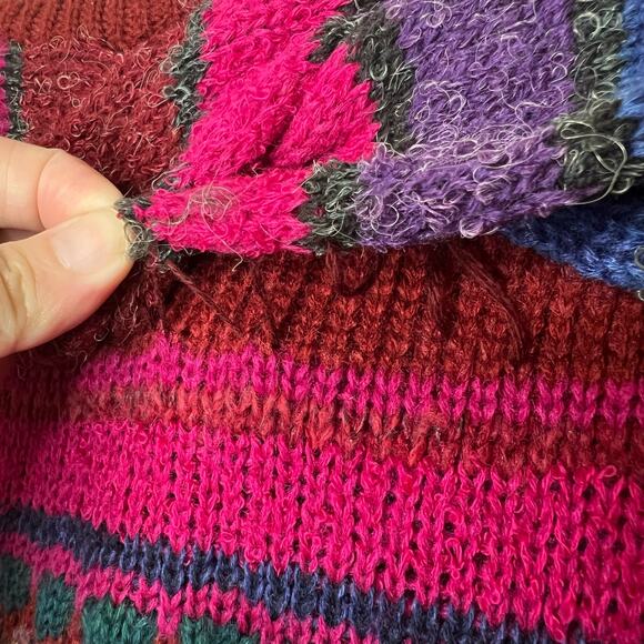 Vintage 80s Mariea Kim Twisted Boat Neck Long Sleeve Knit Sweater Size Small - Picture 10 of 11